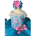 thumbnail image 2 of Jenniferwu G037BP Infant Toddler Baby Newborn Little Girl's Pageant Party Birthday Dress Blue Pink Size 12-18M, 2 of 5
