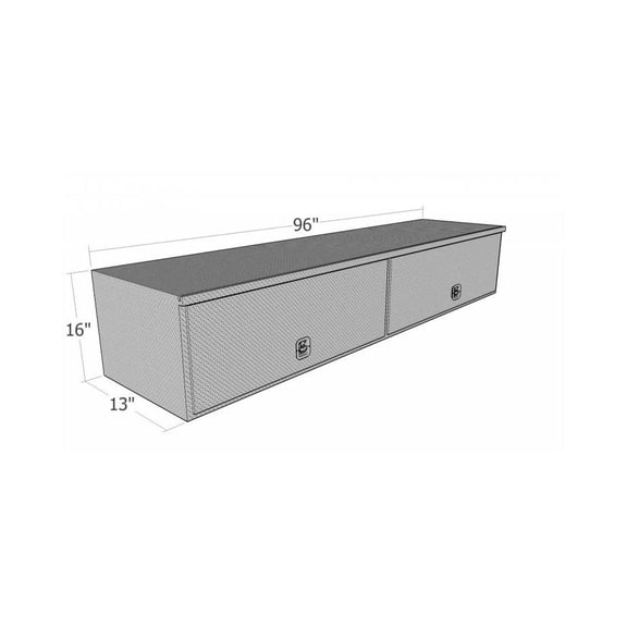 Brute Tool Boxes 96 Inch Hd Top Sider Toolbox With Flip Up Door HTB96