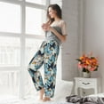 thumbnail image 4 of Uemuo Butterflys Pattern Women's Wide Leg Palazzo Lounge Pants with Pockets Light Weight Loose Comfy Casual Pajama Pants-Large, 4 of 9