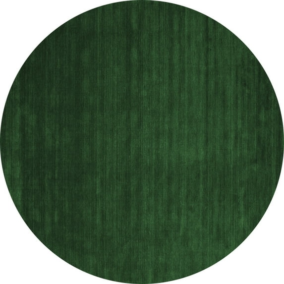 Ahgly Company Indoor Round Abstract Emerald Green Contemporary Area Rugs, 5' Round