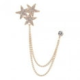 thumbnail image 4 of Shiny Rhinestone Five Pointed Star Brooch Pin Badge Stylish Men's Brooch Pin Gold, 4 of 8