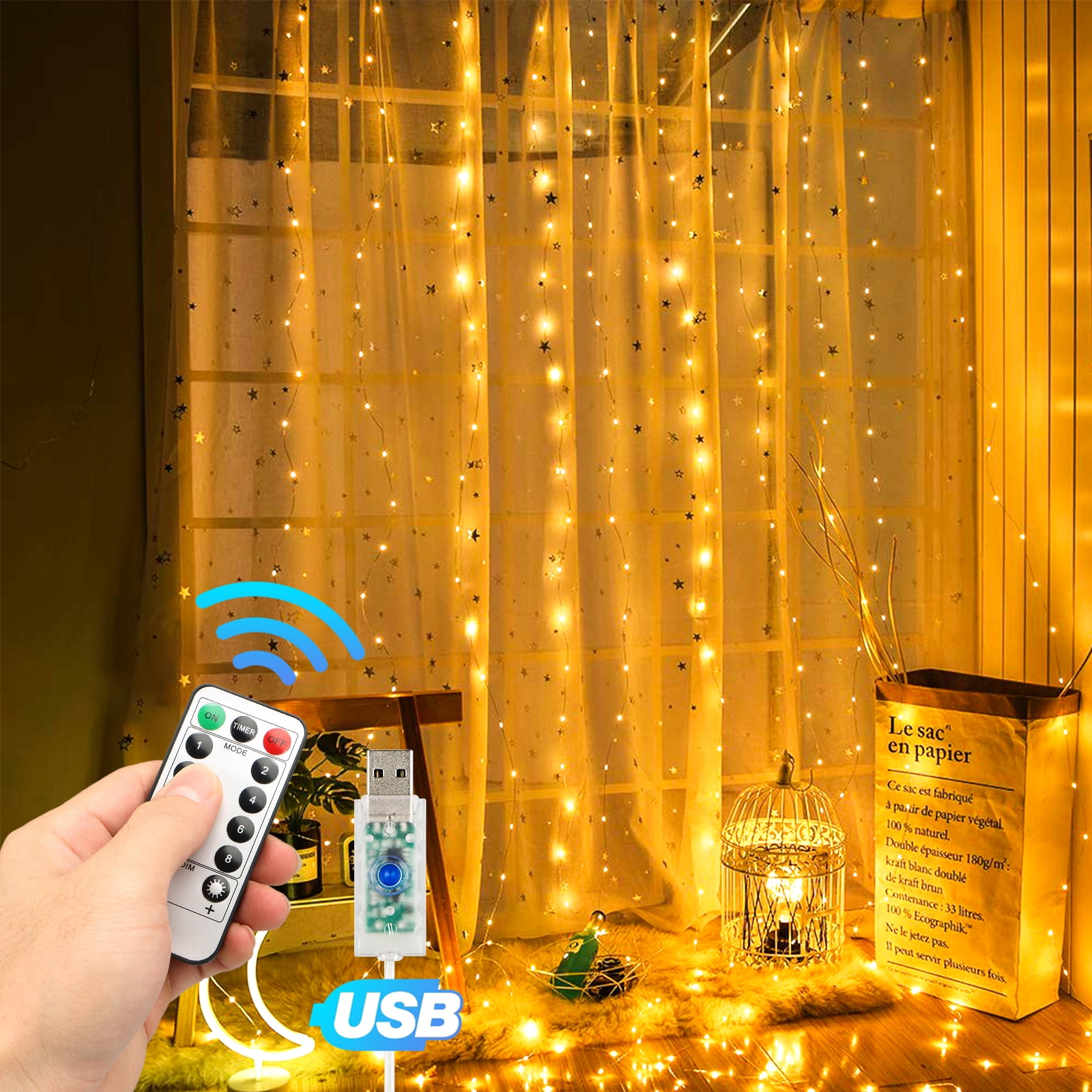 Super Bright 240 LED Multi Coloured Christmas Waterfall Curtain Window Lights 