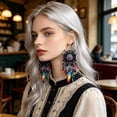 thumbnail image 5 of Boho Dreamcatcher Dangle Earrings, Vintage Western Indian Style Design, Exquisite Tassel Jewelry For Women Daily Outfit Matching Party Dress Up And Fashion Decoration., 5 of 6