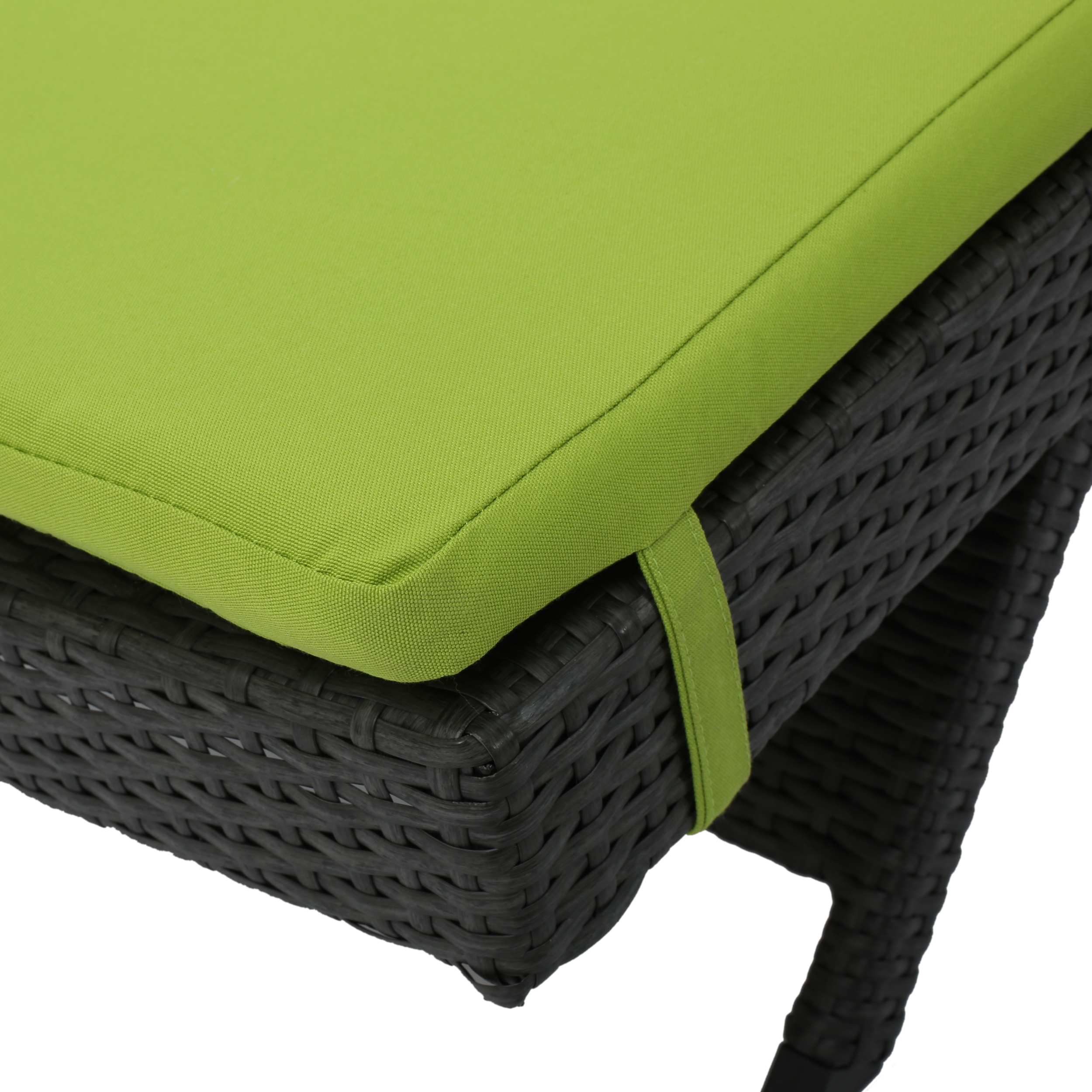 Anthony Outdoor Wicker Adjustable Chaise Lounge with&nbsp;Cushion, Grey, Green