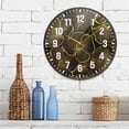 thumbnail image 3 of Yayeee Wall Clock Battery Operated 9.5" Silent Quartz Non-Ticking for Living Room Decor, Black Flower Pattern, 3 of 8