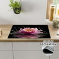 thumbnail image 5 of Lotus Stove Cover, Black Non Slip Kitchen Electric Stove Pad Washable 20x28inch, Heat Resist Gas Range Mat Induction Kitchen Decor Cooktop Protector Pad, 1Pc, 5 of 9