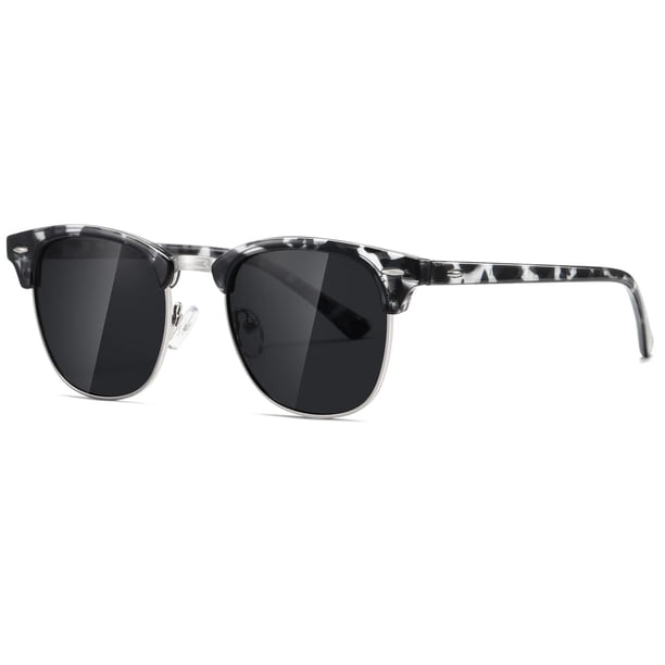 AEVOGUE Gafas de sol polarizadas para mujeres y hombres Gafas de sol retro con montura semi sin montura AE0369