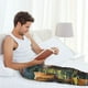 thumbnail image 5 of Fotbe Peaceful Deer Lily Pond Pantalones de Pijama para Hombre, Pantalones de Dormir, Pantalones de Casa con Cintura Ajustable y Bolsillos-X-Large, 5 of 6