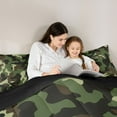 thumbnail image 5 of Castle Fairy Brown Green Camo Bedding Comforter Set 2pcs for Kids Children Teens,Plaid Camouflage Twin Comforter Sets Microfiber,Abstract Geometric Breathable Bedding Set,Super Cozy Room Decor, 5 of 8
