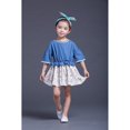 thumbnail image 2 of Richie House Girls' Denim Dress with Floral Bottom RH2075, 2 of 2