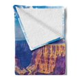 thumbnail image 2 of Canyon Soft Flannel Fleece Throw Blanket, Aerial View of Epic Grand Canyon Activity of River Stream over Rock Plateau Print, Cozy Plush for Indoor and Outdoor Use, 70" x 90", Blue Tan, by Ambesonne, 2 of 5