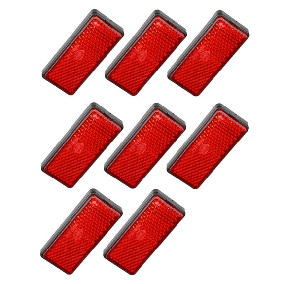 Unique Bargains 8 Pcs Rectangular Stick-on Safety Spoke Reflective Self Adhesive Reflector for Motorcycle Red
