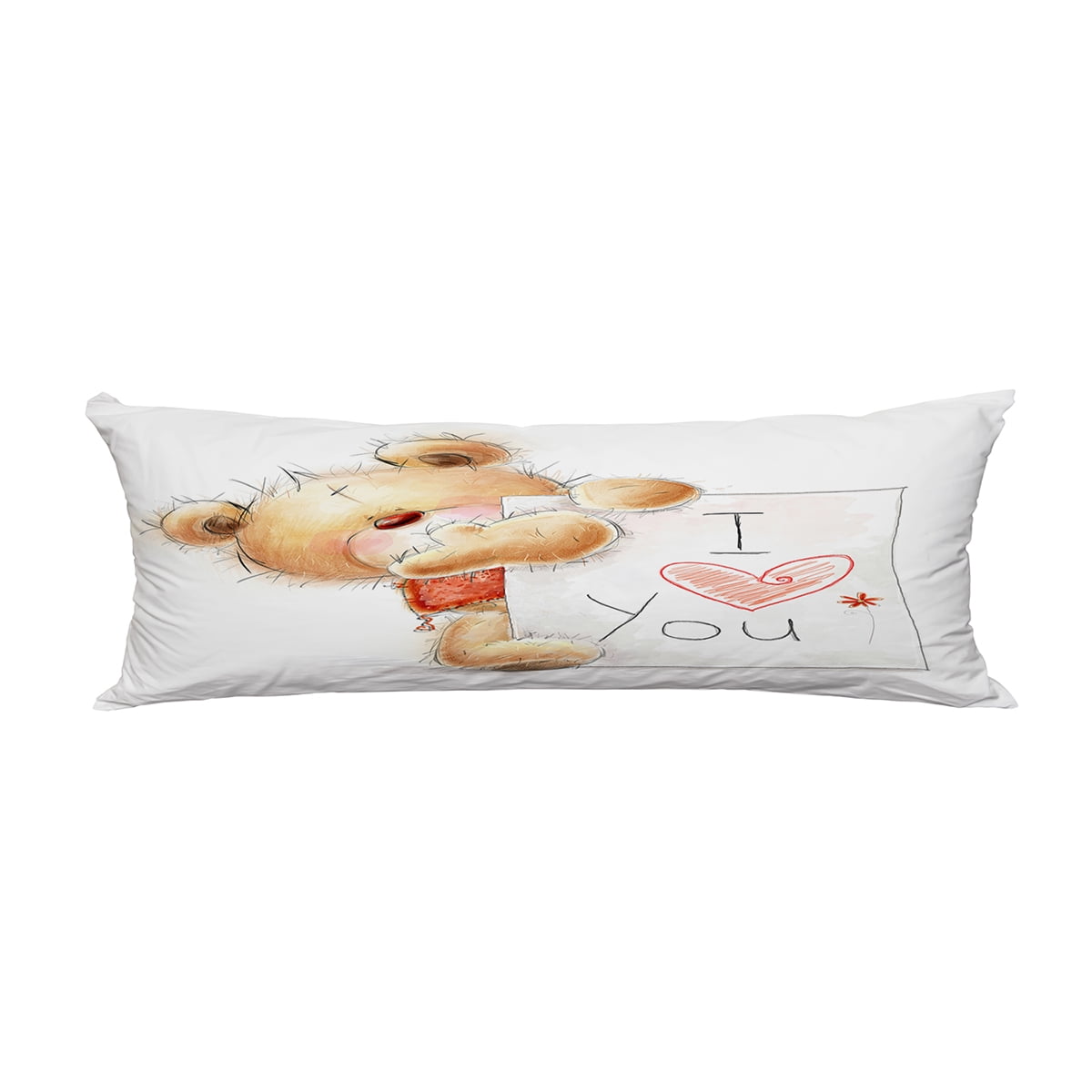 ABPHQTO Teddy Bear Big Paper Valentines I Love You Romantic Body Pillow Covers Pillow Case