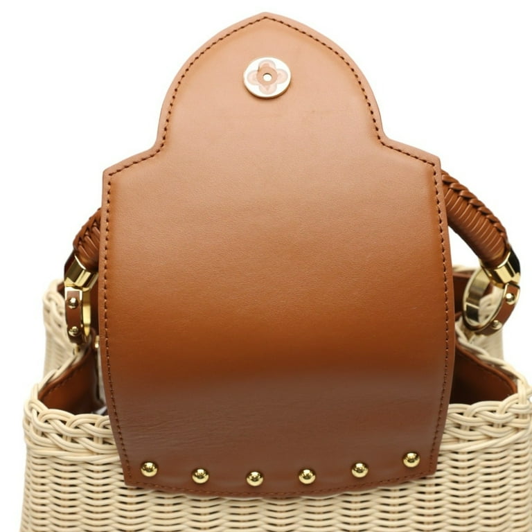 Pre-Owned Louis Vuitton Capucines BB Shoulder Bag Leather x Rattan