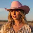 thumbnail image 4 of RUINIXCW Cowboy Cowgirl Hat For Women Men Western Hats Rhinestone Cowboy Hat Wide Brim Cow Girl Rodeo Hat Felt Jazz Cap For Rodeo Party, 4 of 9