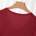 thumbnail image 4 of LIZUOJUN Women's Pajama Set 2 Piece Lounge Set Loungewear Soft Sleepwear Large Size Round Neck Short Sleeve Shirt With Long Pants, Red,XXL, 4 of 5