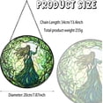 thumbnail image 2 of Green Witch Suncatcher Plant Witch Stained Glass Window Hanging Plant Lover Gifts for Women Wall Decor Handmade Sun Catcher Decoration for Garden Home Housewarming Gifts, 2 of 5