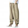 thumbnail image 1 of Pantalon Large pour Femmes Pantalon Large Décontracté en Coton et Lin Imprimé Patchwork Irrégulier, 1 of 4