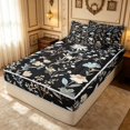 thumbnail image 3 of Erosebridal Retro Floral Zipper Twin Comforter Sets with Fitted Sheet and 2 Pillowcases, Chic Blossom Zipper Bedding Set, Black Reversible, Midnight Neutral, Black Reversible, 3 of 7