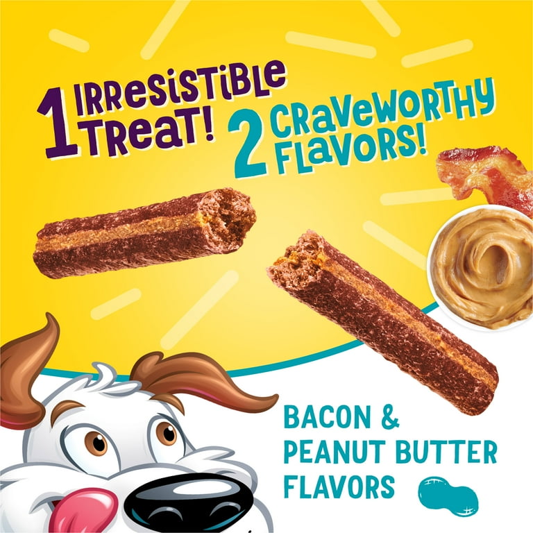 Purina Beggin Flavor Stix Dog Treats with Real Bacon Peanut Butter Tender Chews 25 oz Pouch