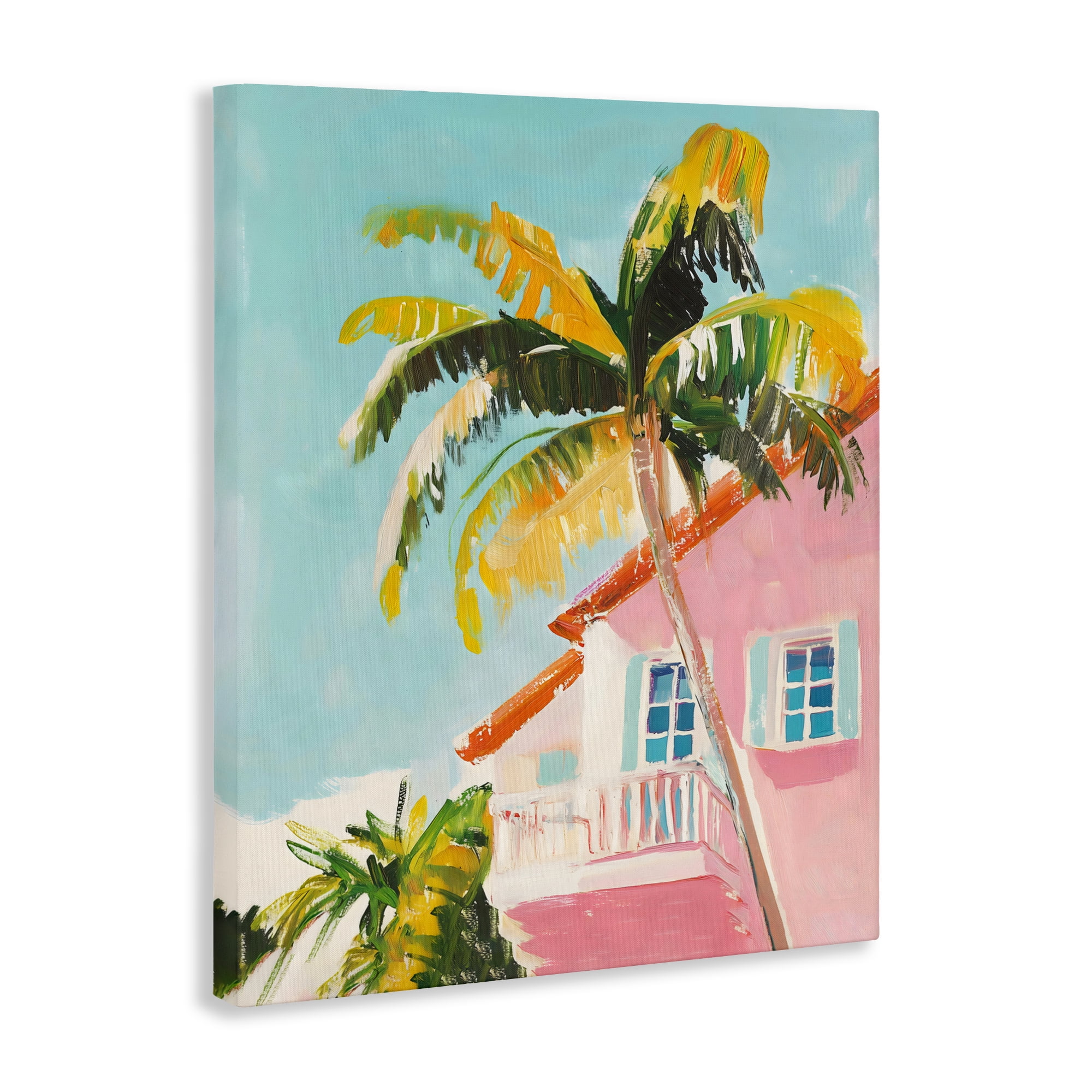 Stupell Industries Pink House Palm Tree Canvas Wall Art, design by The Prints Vibe