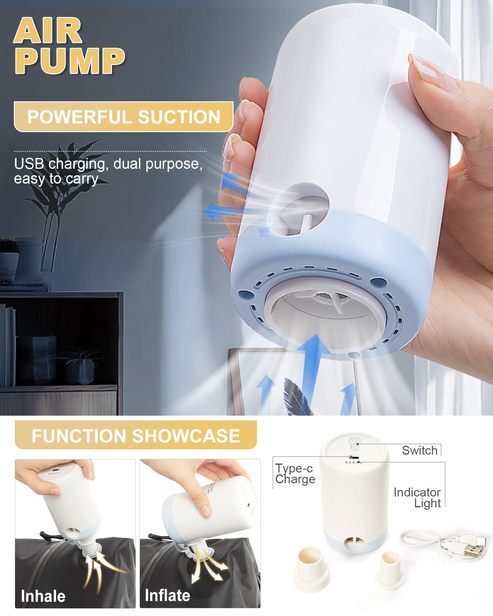 Travel Vacuum Backpack with Air Pump, Vacuum Seal Carry on Backpack for Airplanes, Vacuum Back Pack for Travel Backpack with Vacuum Compression Business Day Vacpack Backpack for Women Men Beige