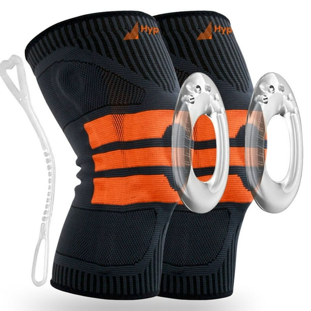 2PCS - Rodillera Deportiva de Compresión con Almohadilla de Gel para Rótula y Estabilizadores Laterales, Rodillera Hyperz (PAR)