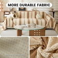 thumbnail image 2 of CJC Couch Cover Sofa Covers, Soft Couch Covers for Sectional Sofa - Anti-slip Love Seat Couch Covers for 3 Cushion Couch, Washable Slipcover for Dog Sofa Protector (Brown #A, 71'' x 150''), 2 of 7