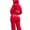 red, variant on Women’s Casual Tracksuit Two Piece Set Zip Up Hooded Jacket Flare Pants Soft Velour Lounge Outfit Athletic Streetwear Matching Set