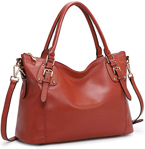 Kattee Womens Genuine Leather Handbags Shoulder Tote Organizer Top Handles Crossbody Bag Satchel Designer Purse 