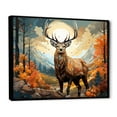 thumbnail image 2 of Designart "Abstracted Forest with a Deer" Animals Floater Framed Canvas Wall Art, 2 of 7