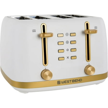 West Bend Timeless 4-Slice Toaster, White Gold