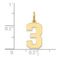 thumbnail image 5 of Auriga Fine Jewelry 14K Yellow Gold Medium Polished Number 3 Charm for Women (Length - 16.13 mm, Width - 8.22 mm), 5 of 6