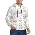 thumbnail image 2 of Naloa Rabbit And Flower Men's Casual Hooded Collar Drawstring Hoodies Pullover Sweatshirts Casual Long Sleeve Shirts-X-Large, 2 of 7