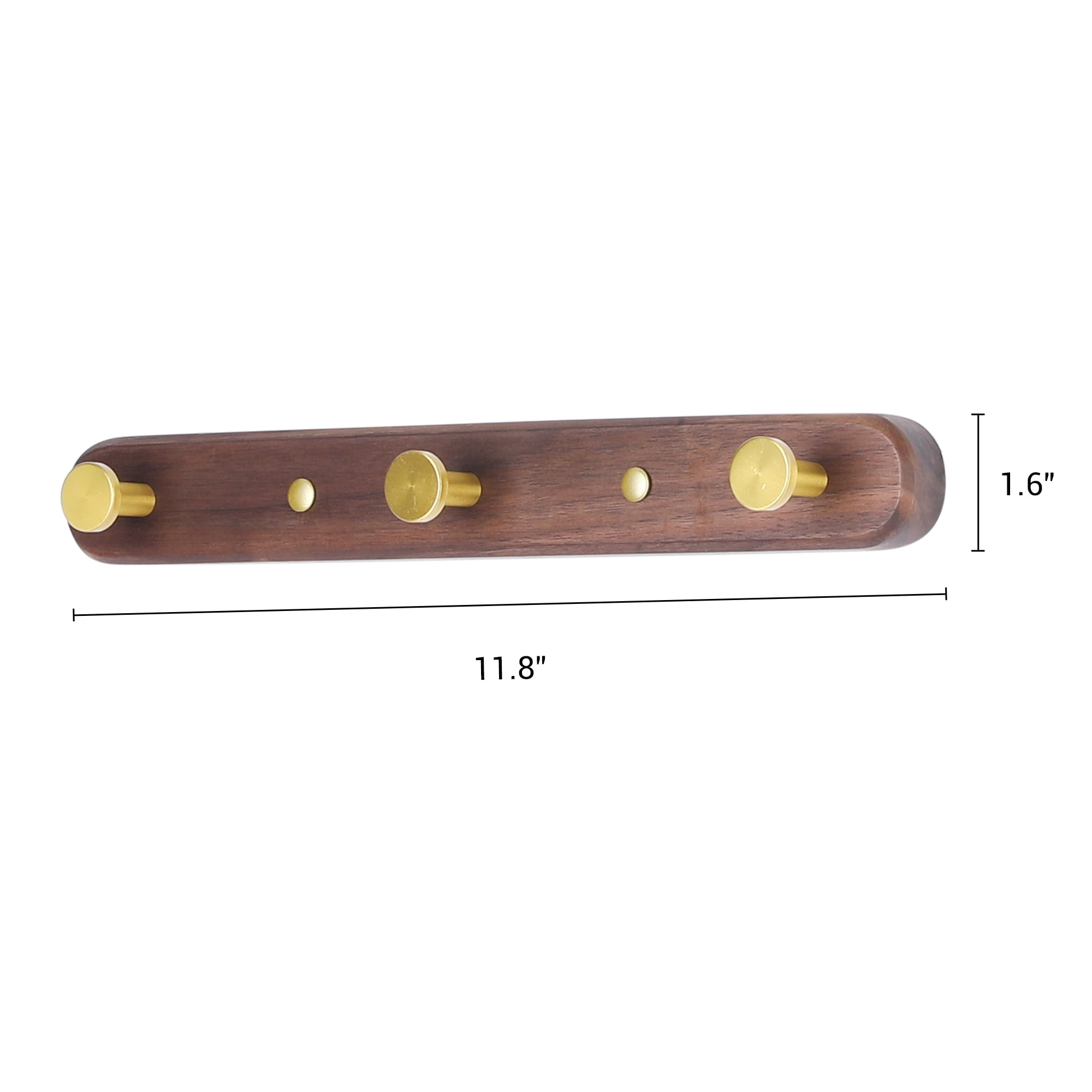 Unique Bargains 1 Pack Coat Rack Wall Mount Coat Hook Hat Rack with 3 Hooks Brown