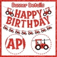 thumbnail image 6 of Red Tractor Theme Birthday Decorations, Glitter Tractor Happy Birthday Banner, Funny Farm Tractor Garland Banner for Kids Tractor Birthday Party Supplies, 6 of 7