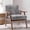 Gray, variant on Holaki Mid Century Modern Accent Chair with Pillow & Pocket,Upholstered Armchair with Solid Wood Frame & Soft Cushion for Living Room,Bedroom,Sunroom,26" x 31.1" x 32.3",Blue