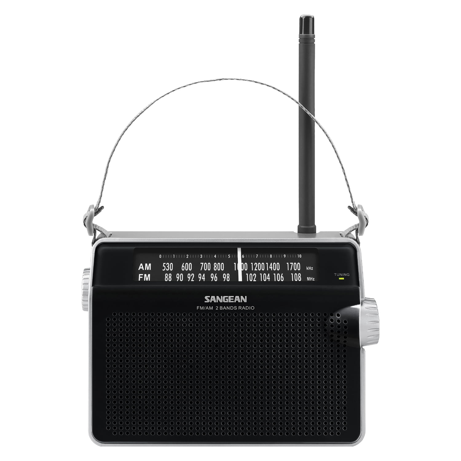 Sangean PR-D6 Retro AM/FM Portable Analog Radio with Strap, PR-D6BKPT