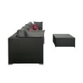 thumbnail image 3 of 5-Piece Outdoor Patio Rattan Wicker Sofa Conversation Set with Coffee Table and Cushions, Espresso/Gray, 3 of 16