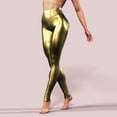 thumbnail image 2 of High Waisted Shiny Leggings for Women, Stretchy Metallic Yoga Pants Activewear, 2 of 9