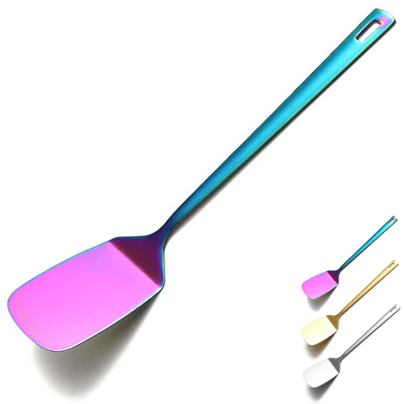 

ReaNea Rainbow Spatulas Stainless Steel Solid Turner Metal Spatulas for Cooking Kitchen Barbecue BBQ Spatulas
