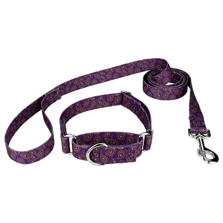 UPC: 0671839088677 | Country Brook Petz® 5/8 inch Purple Paisley Martingale Dog Collar and Leash  Small