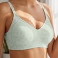 thumbnail image 5 of Women Minimal Simple Wireless Bra Ribbed Soft Thin Cup Gentle Lift Support Adjustable Thin Straps Everyday T-shirt Bra for Small Bust Green, 5 of 5