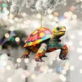 thumbnail image 5 of Colorful Geometric Turtle Christmas Ornament, Unique Festive Hanging Decor for Animal Lovers and Holiday Season Decorations - C, 5 of 7