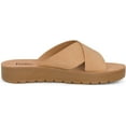 thumbnail image 2 of Jtelle Lucy Women's Crisscross Slip-On Fashion Platform Sandals, Open Toe Comfort, Beige, Size 9, 2 of 5