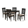 thumbnail image 3 of Baxton Studio Florencia Beige Fabric and Espresso Brown Wood 5-Piece Dining Set, 3 of 12