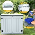 thumbnail image 4 of Uforic Outdoor Resin Tool Locker Without Shelf, Lockable Door & Lift-up Roof, 47 Cu Ft, Light Gray, 4 of 6