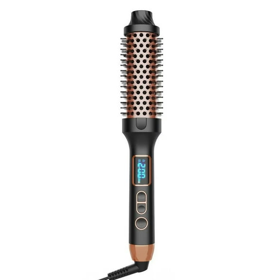 1.5 inch Heated Round Brushes Curling Iron with 10 Temperature Control, Hot Brush Styler Dual Voltage for Travel, Rose Gold