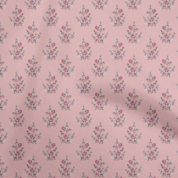 oneOone Viscose Chiffon Light Pink Fabric Floral Craft Projects Decor Fabric Printed By The Yard 42 Inch Wide
