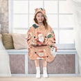 thumbnail image 7 of FORMRS Wearable Blanket Hoodie with Sleeves for Kids Cozy Flannel Sweatshirt, Pink Christmas Santa, 7 of 7